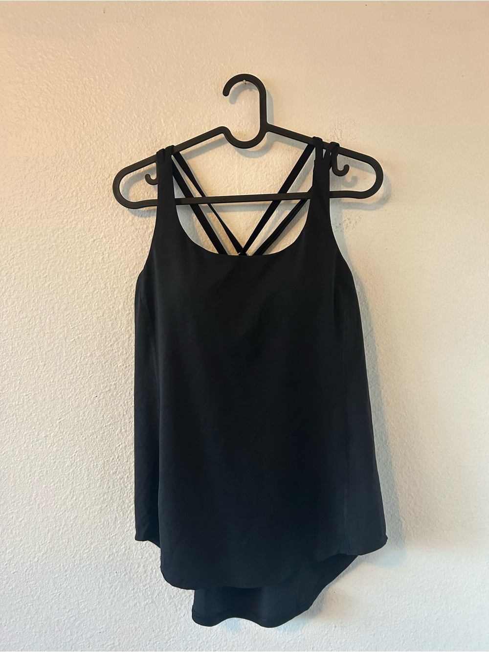 Halara Round Neck Crisscross Back Running Black Tank Top Size S